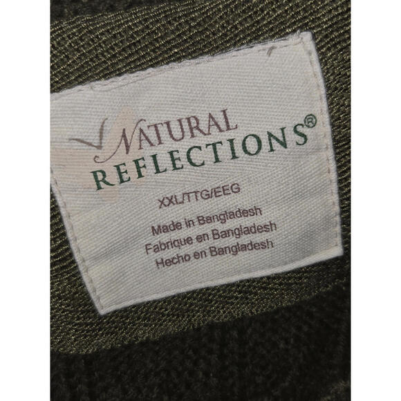 Natural Reflections Women's Olive Green Cable Knit Sweater XXL - Picture 2 of 4